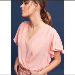 Maeve Nell Wrap polka dot Crop Top Pink size Large